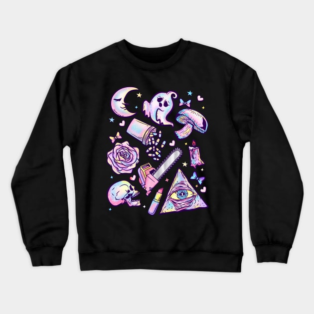 Creepy Cute Aesthetic Pastel Goth - Kawaii Chibi Gift Crewneck Sweatshirt by biNutz